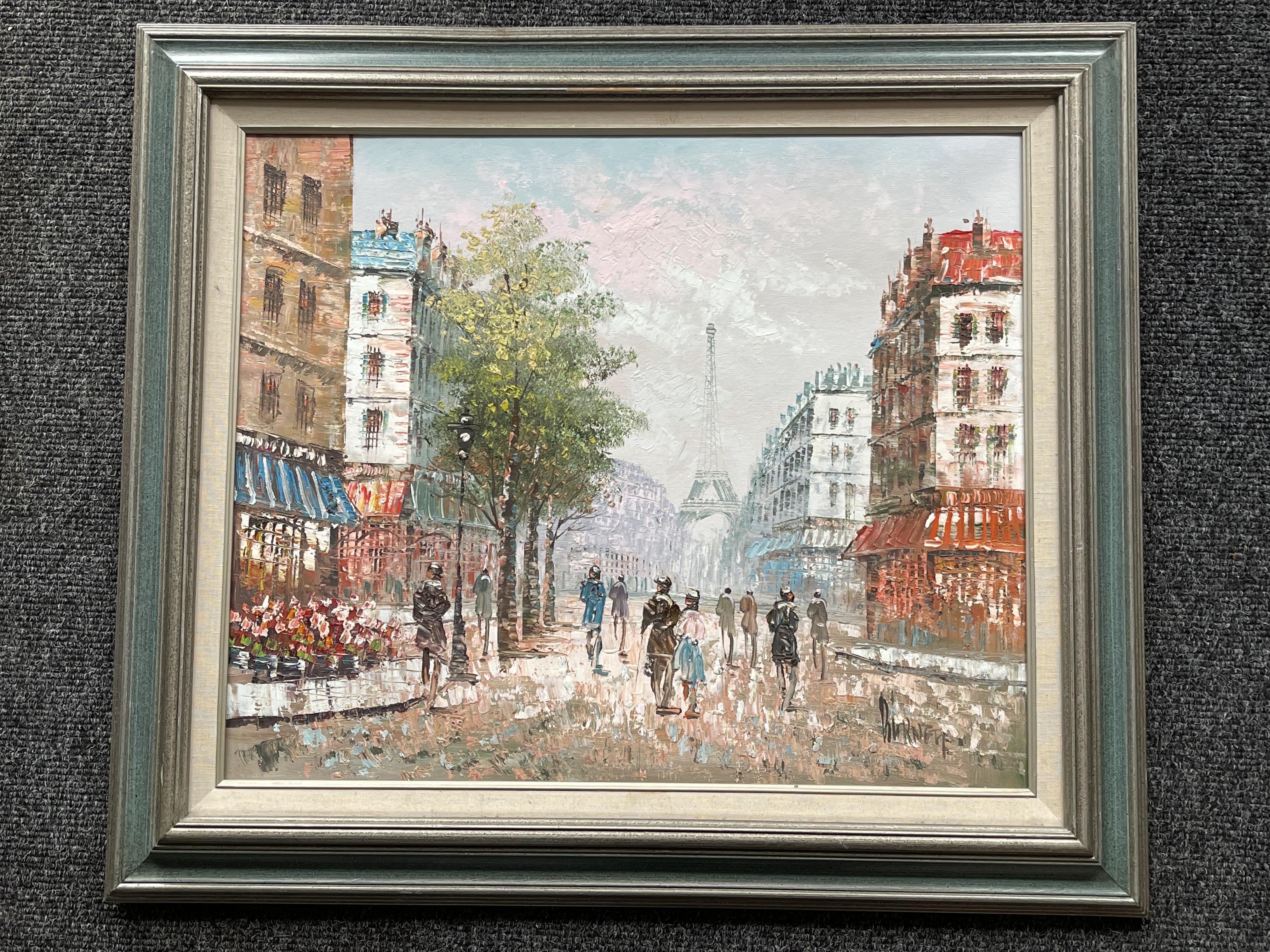 Framed and Signed Caroline Burnett - Parisian Stre