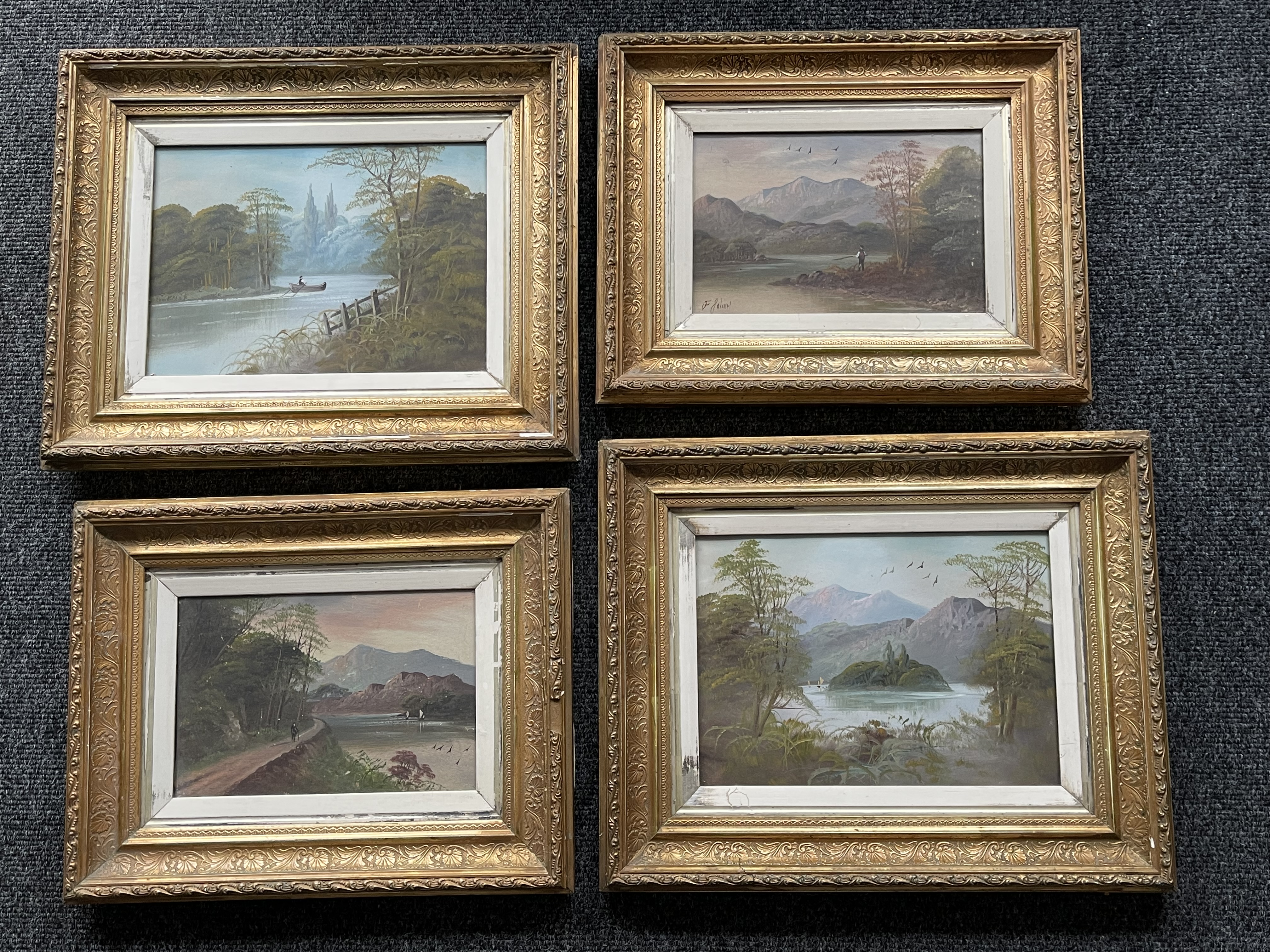 Four Framed Oil on Board Paintings, one signed, po - Image 23 of 23