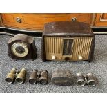 G.E.C. Art Deco Radio along with Smiths Bakelite C