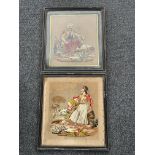 Two Framed Tapestries Needlework of Middle Eastern
