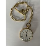 18ct Gold Fob Watch. 18ct Gold Pocket Watch & Cha