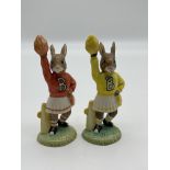 Two Royal Doulton Cheerleader Bunnykins Figures in