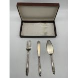 Hallmarked 800 Silver Cake Cutting Set with filled