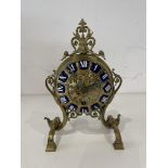 Antique French Brass and Enamel Mantel Clock.