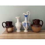 Parian Porcelain Jug, Parian Porcelain Vase, and T