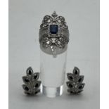 Stunning 14ct White Gold Diamond and Sapphire Ring