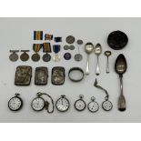 Collection of HM Silver, Pocket Watches and Medals