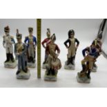 Collection of Eight Porcelain Military Napoleonic