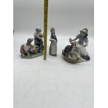 Three Lladro Figurines to include Girl with Pig, T