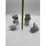 Four NAO - NAO by Lladro Figurines to include Owl,