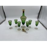 Vintage Murano Glass Decanter along with Six Glass