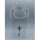 Tiffany & Co. 925 Silver Crown Key Pendant Long Ch