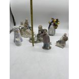 Collection of Six Figurines to include Lladro Girl