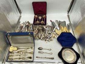 Collection of Cutlery to include Silver Spoons, Si