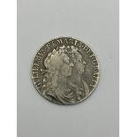 1689 William & Mary Silver Half Crown Second Rever