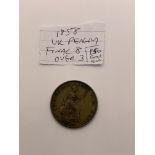 1858 UK Penny Final 8 Over 3, Great Condition.