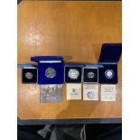 Collection of Five Collectible Commemorative Silve