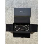 Boxed Chanel CC Logo Green and Pink Beads Flower L
