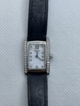 Longines Platinum and Diamond Ladies Watch with Stainless Steel Back.