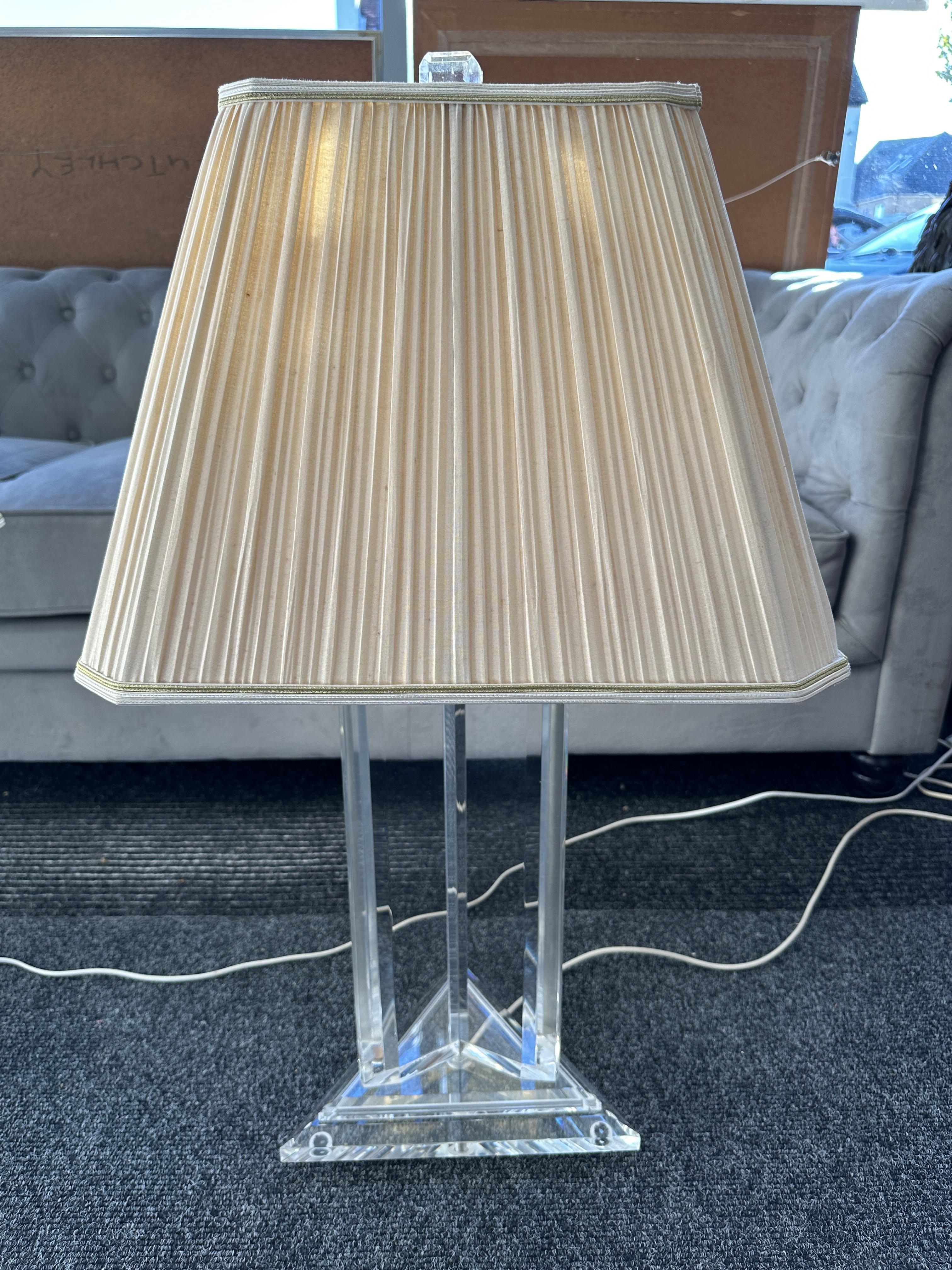 Pair of Les Prismatiques Sculptural Lucite Table L - Image 16 of 20