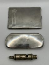 Hallmarked Silver Cigarette Case, and C. Toothill