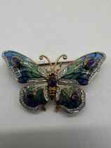 18ct Gold and Enamel Sapphire and Diamond Set Butt