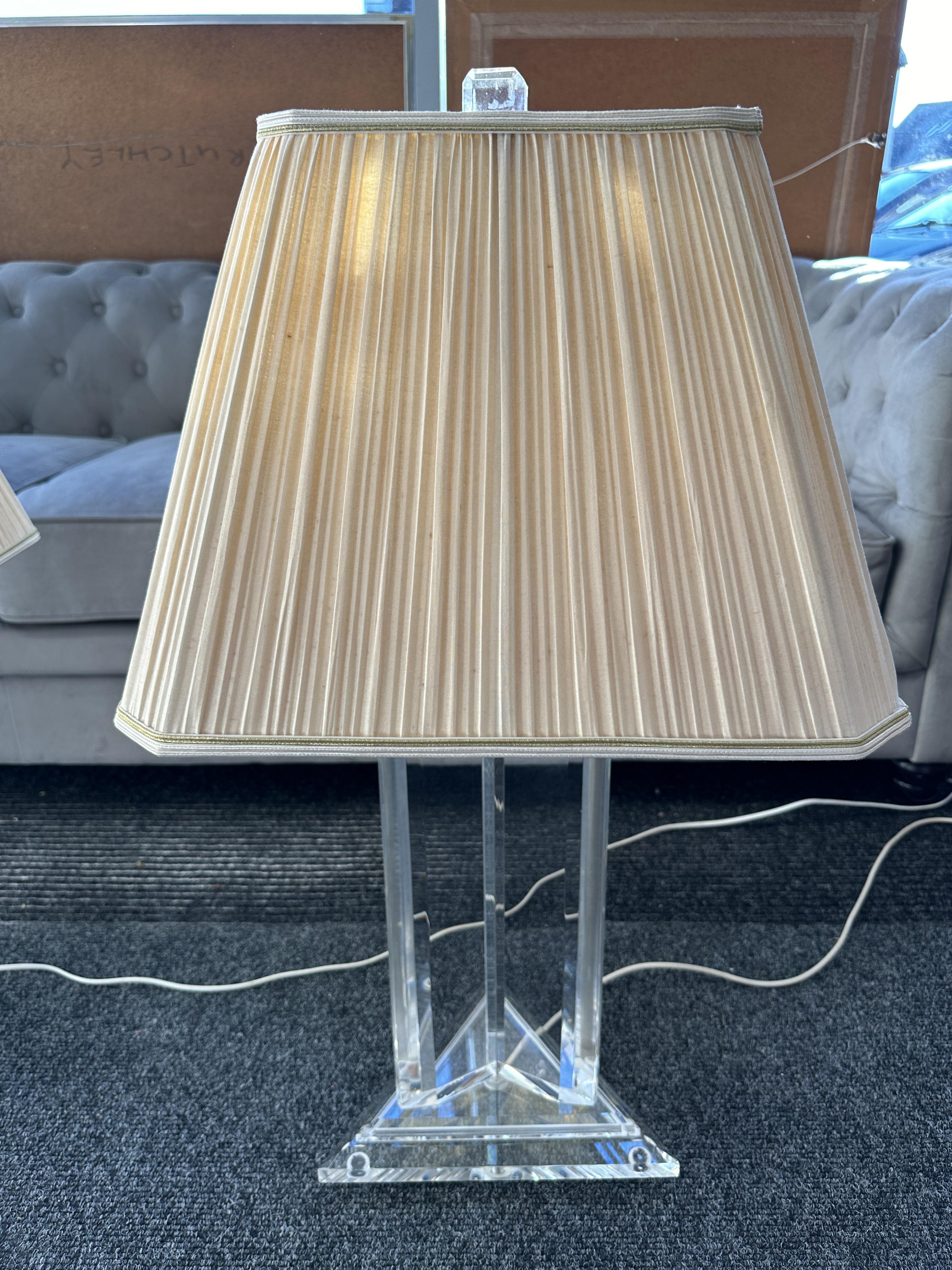 Pair of Les Prismatiques Sculptural Lucite Table L - Image 11 of 20