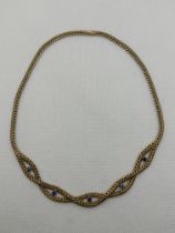 9ct Yellow Gold Braided Mesh Chain Necklace.