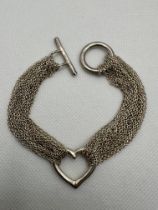 Tiffany & Co Sterling Silver Heart Mesh Toggle Bra