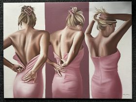 Drew Darcy (b.1976) - "Dressing Up" - Pink & Blon