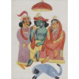 Kalighat - Ram, Laxman and Sita with Hanuman