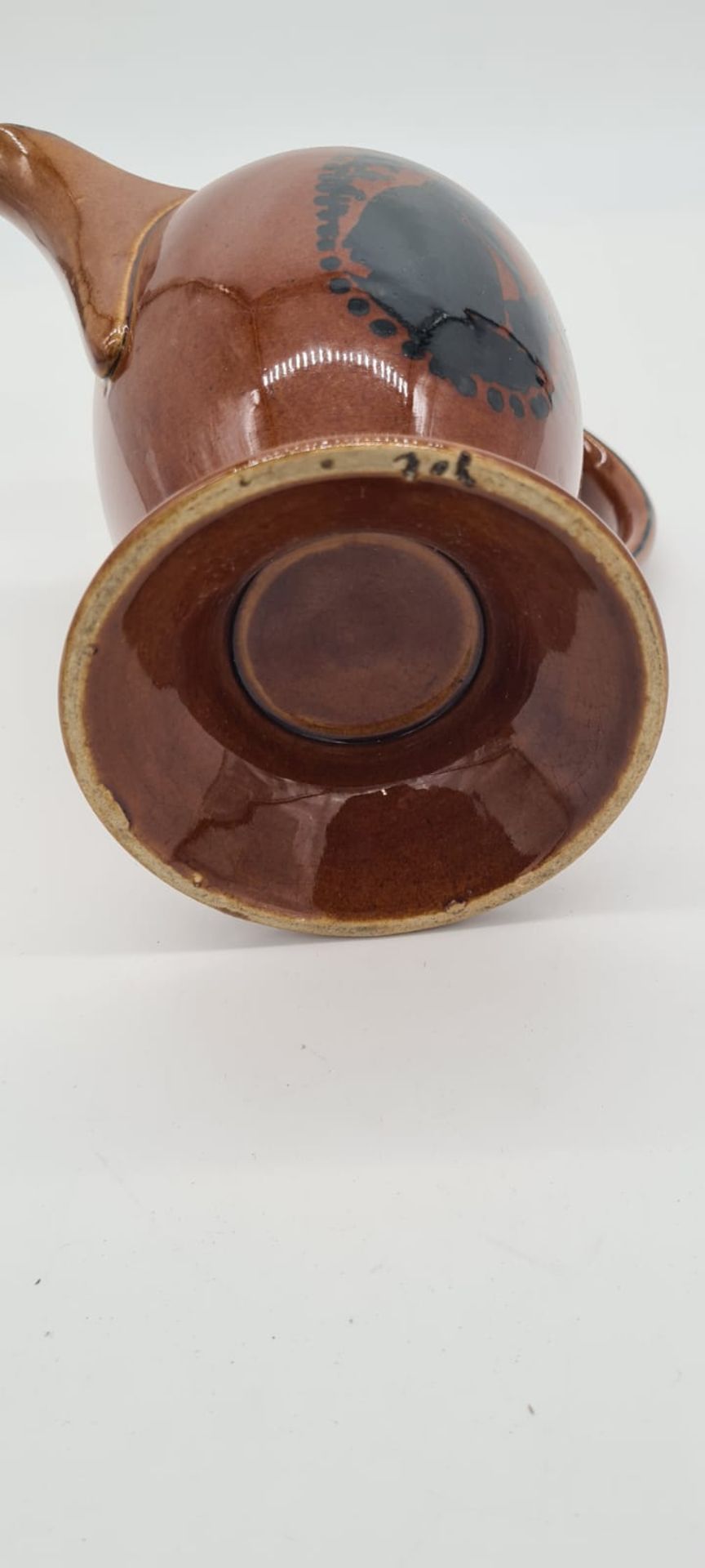 Teekanne, Keramik, ca. 25 x 20 cm,Deckel besch. - Bild 6 aus 7