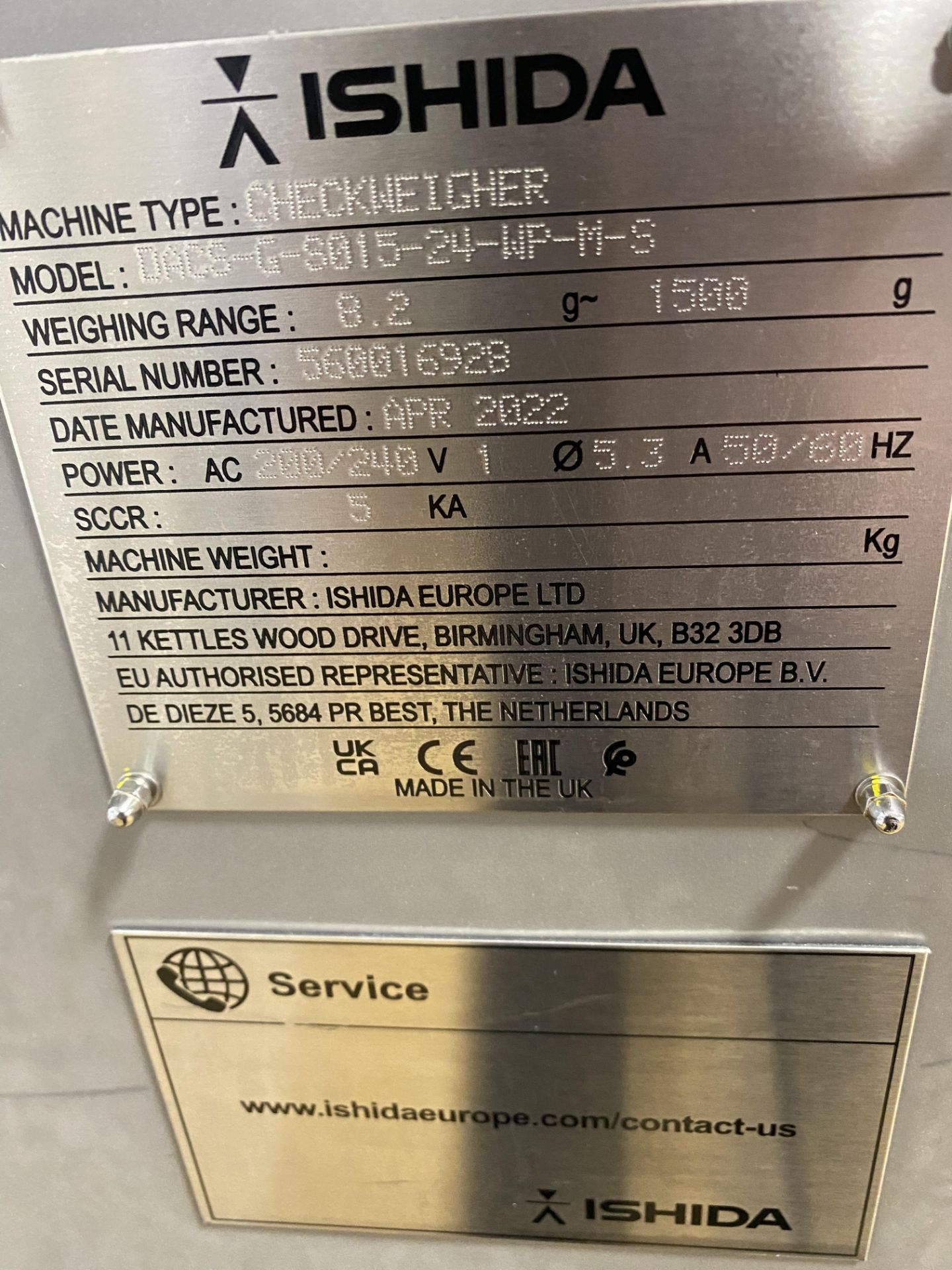 Ishida DACS Checkweigher, SN 560016928, DOM 2022 - Image 3 of 9