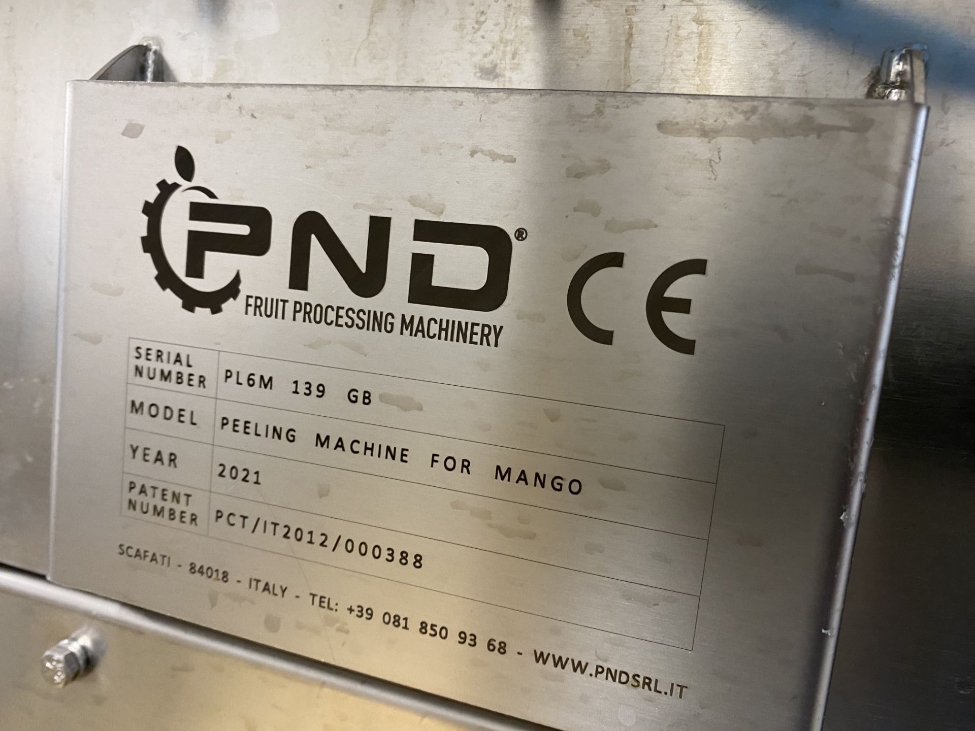 PND PL6M fruit peeling machine, SN 21033000, DOM 2 - Image 6 of 7