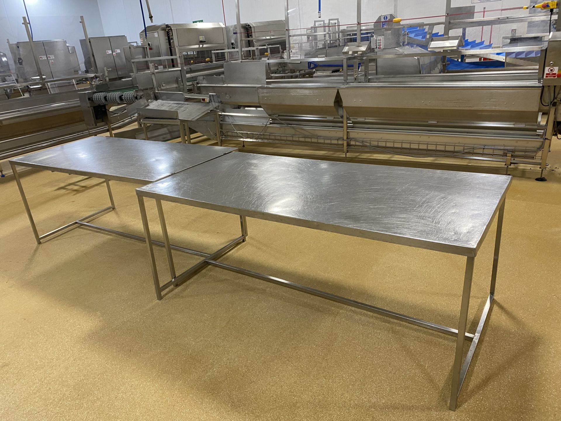 2 Stainless steel preparation tables, Length 193cm - Image 3 of 4