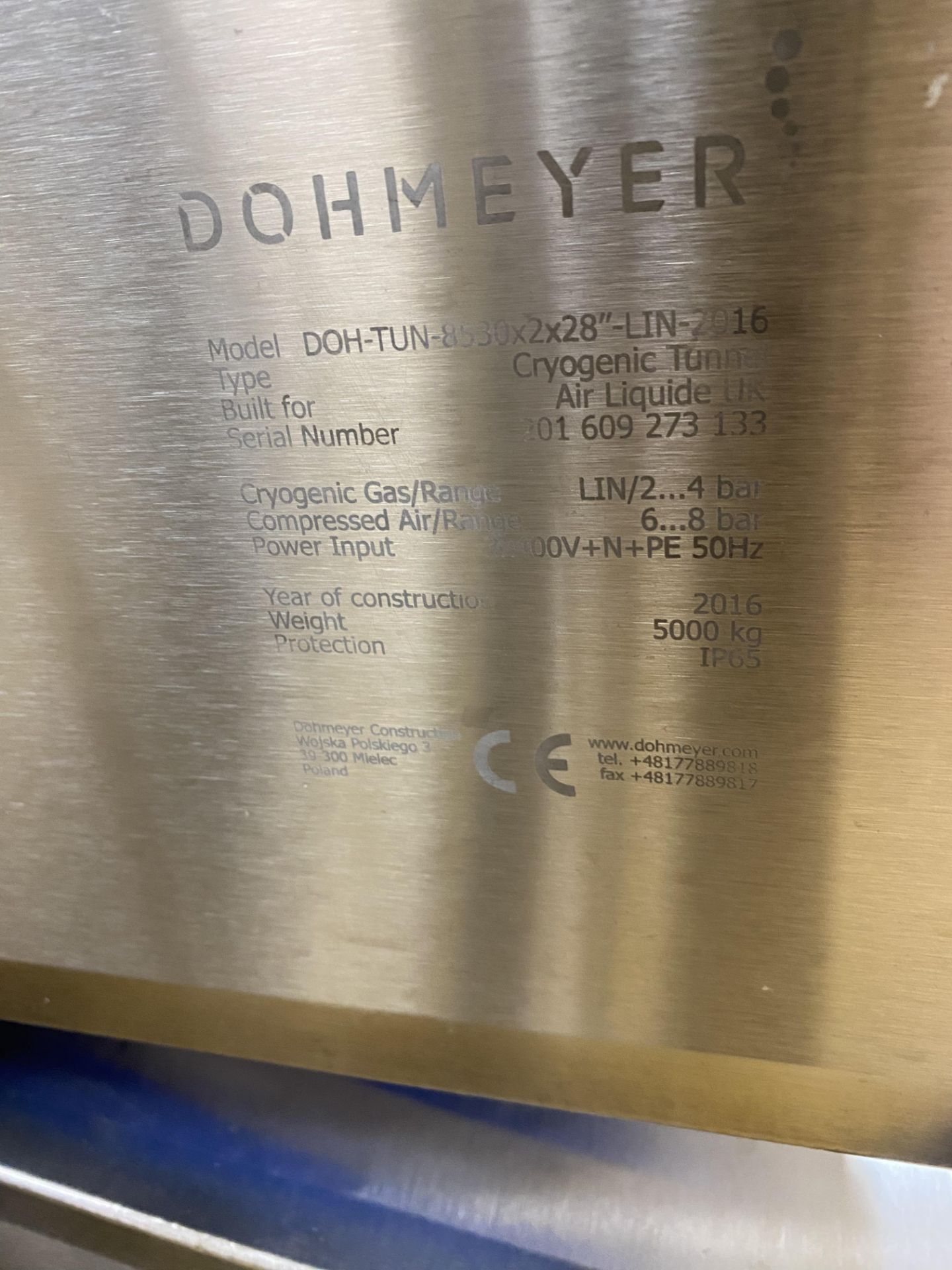 Dohmeyer DOH-TUN-8530-X2X28 Cryogenic freezing tun - Image 7 of 7