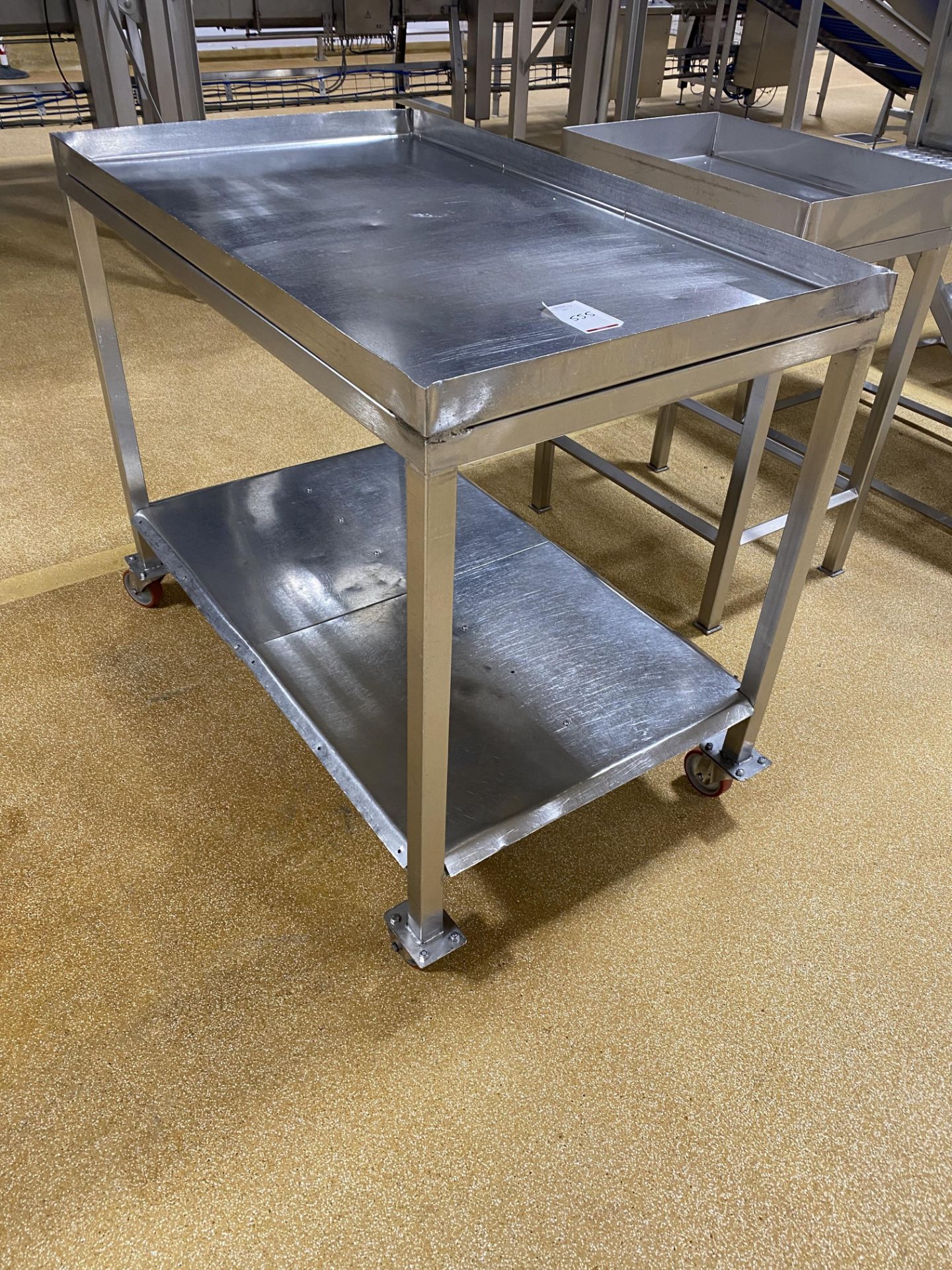 Mobile stainless steel prep station , Length 120 ,