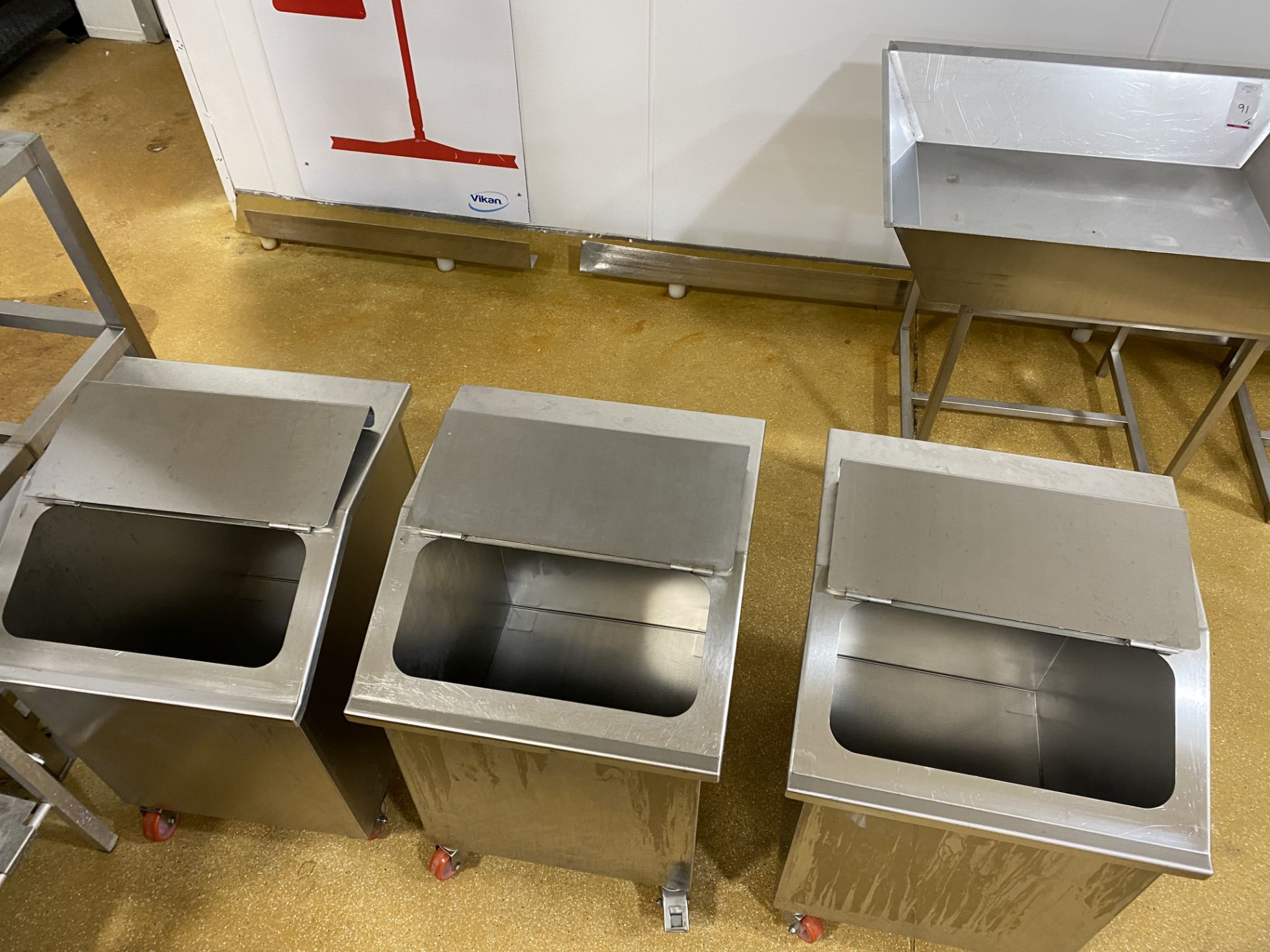 3 Stainless steel mobile storage bins - Image 3 of 3