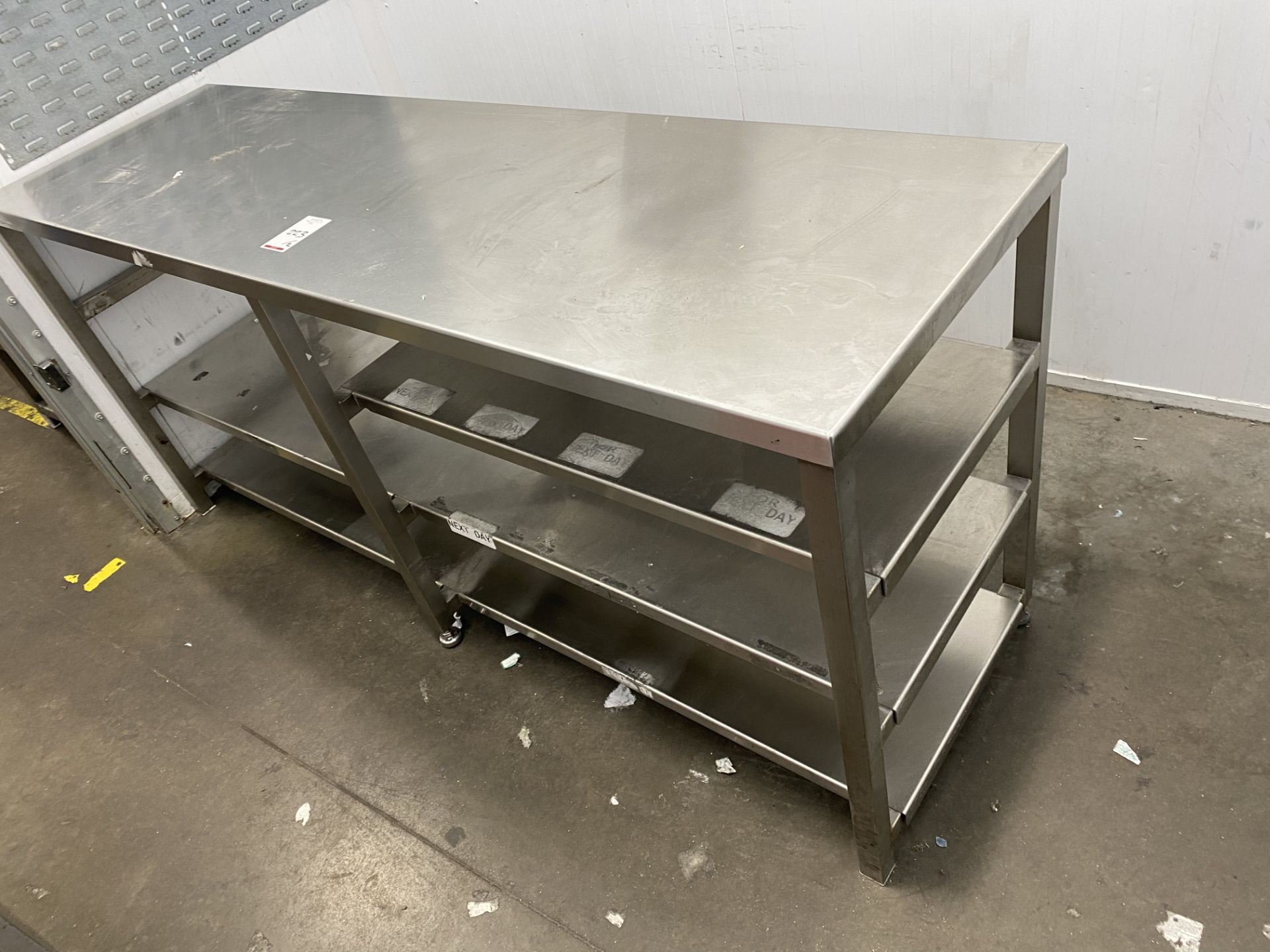 2 Stainless steel heavy duty shelving units