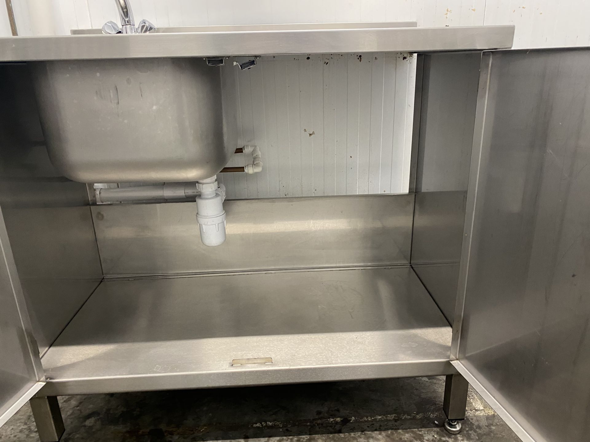 2 Door stainless steel sink unit