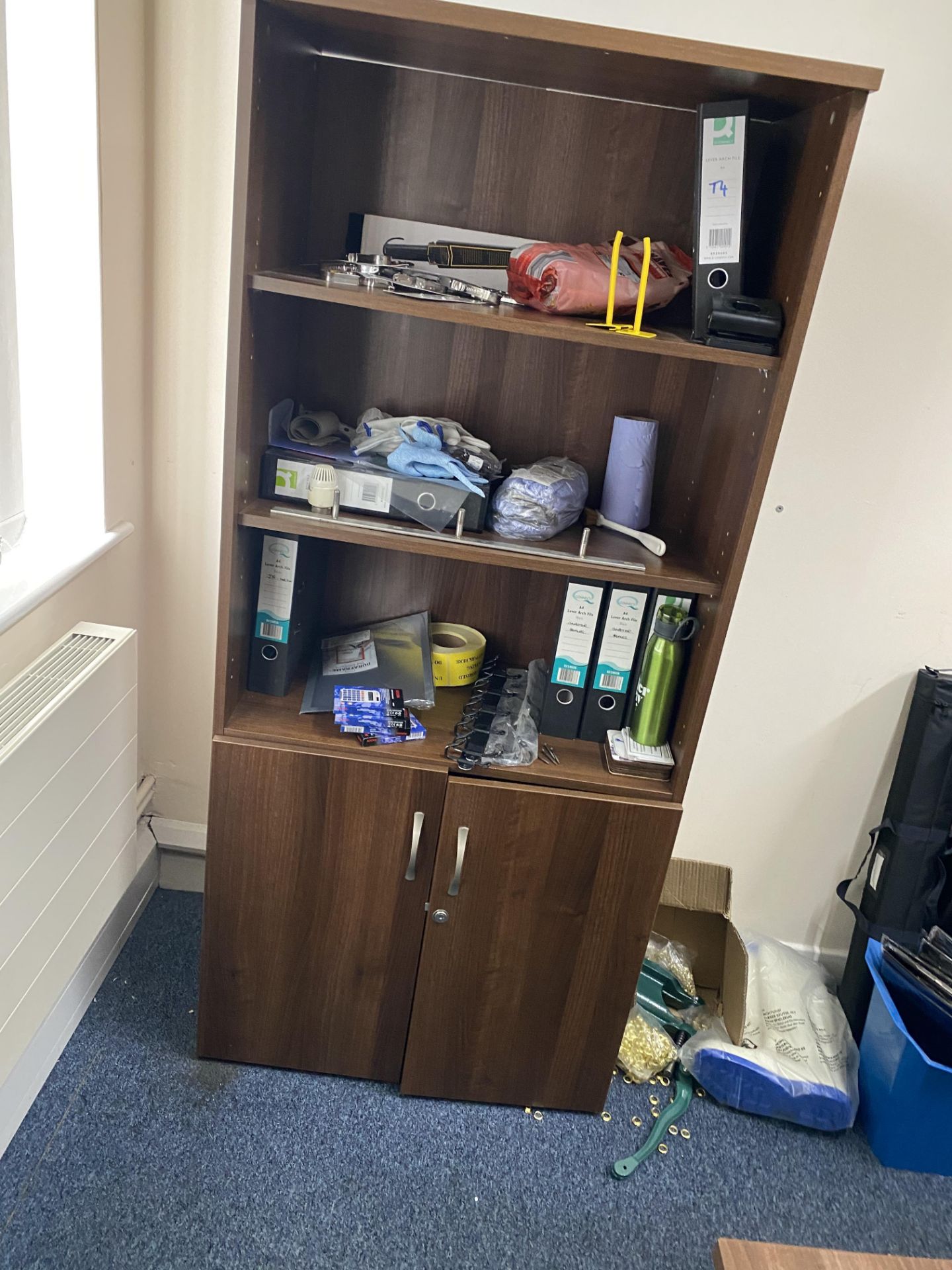 Contents of office to include dark laminated wood