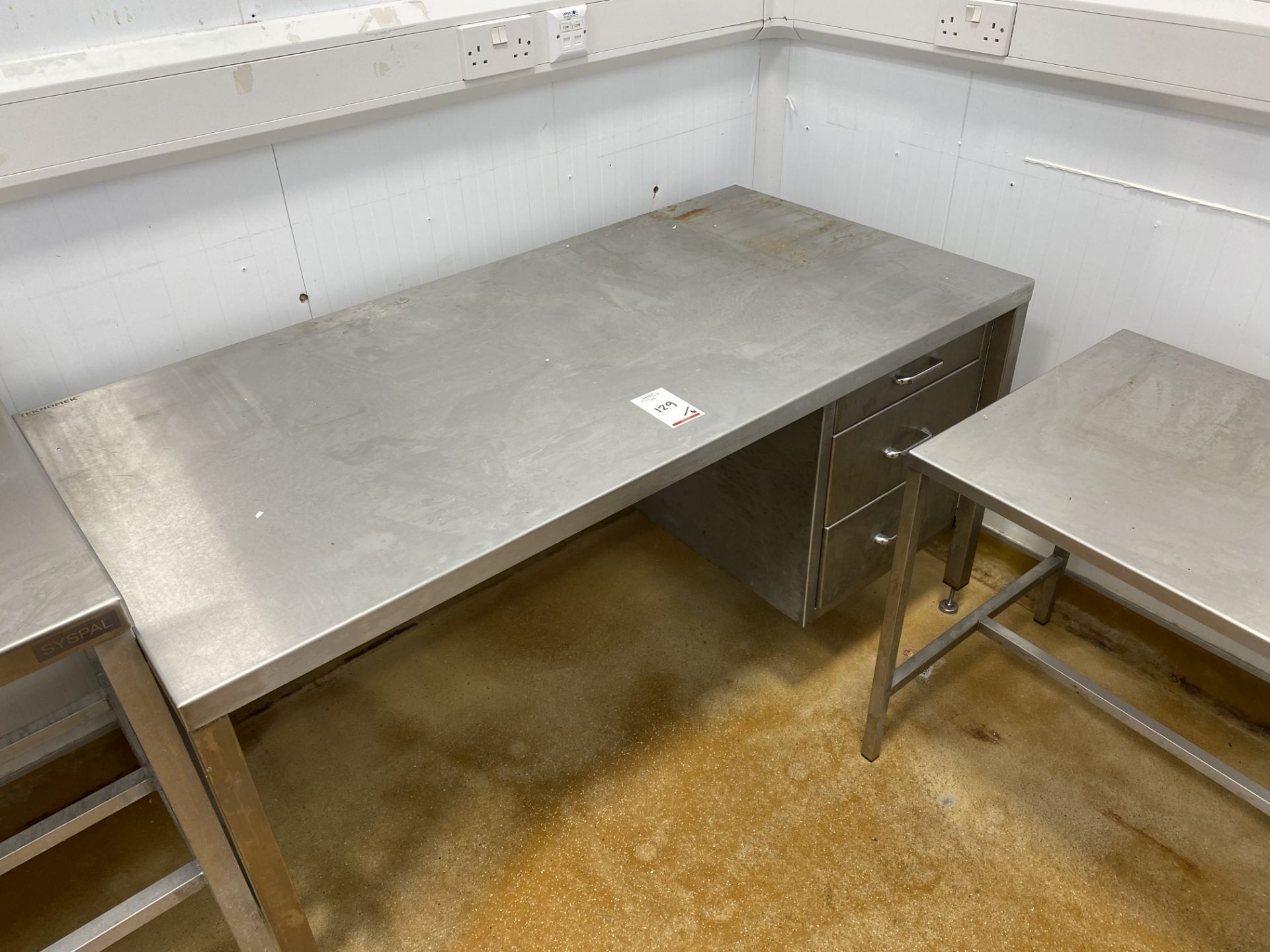 3 Stainless steel desks, 1 Stainless steel prepara - Image 5 of 5