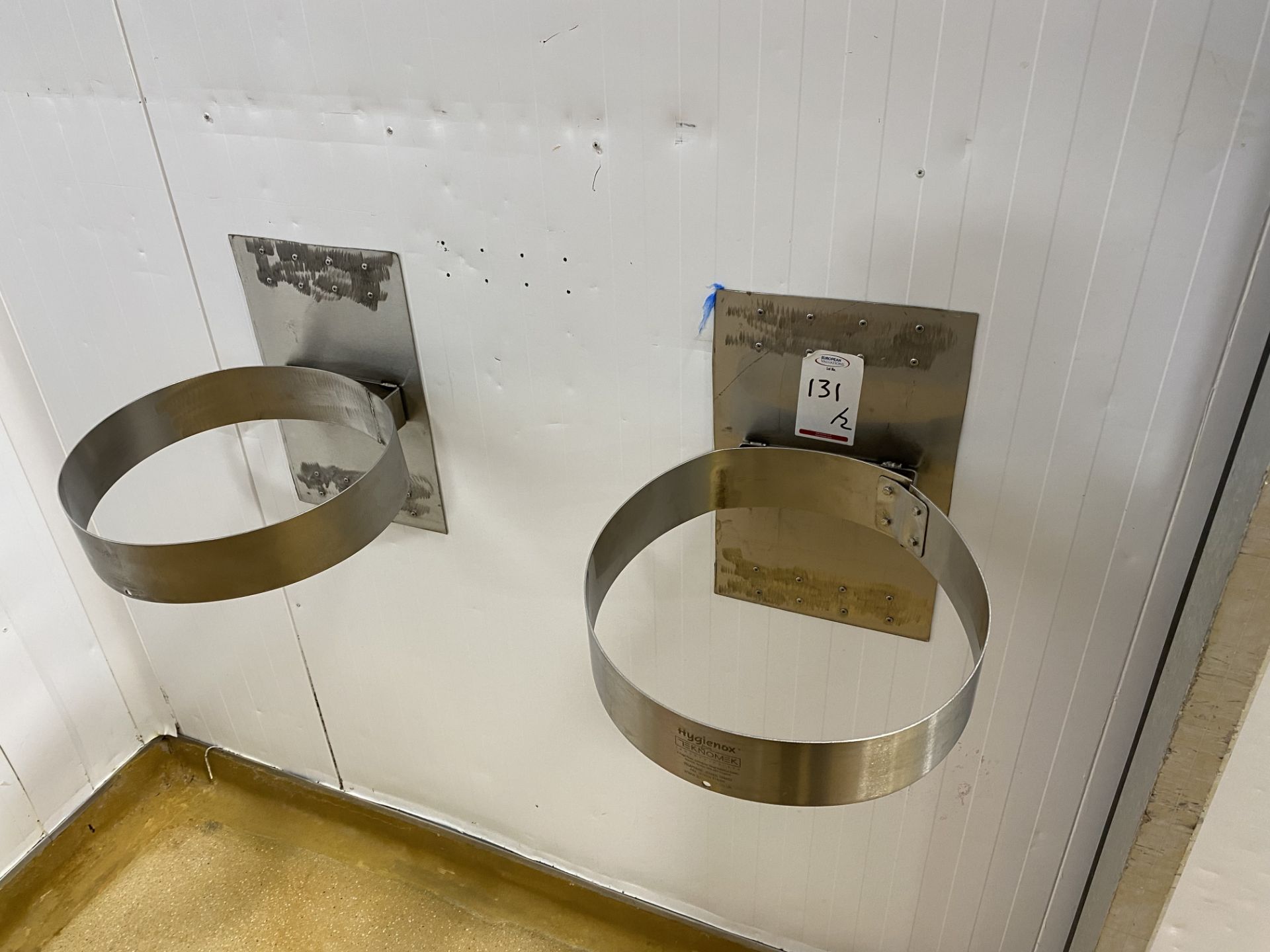 2 Stainless steel wall mounted waste bin holders