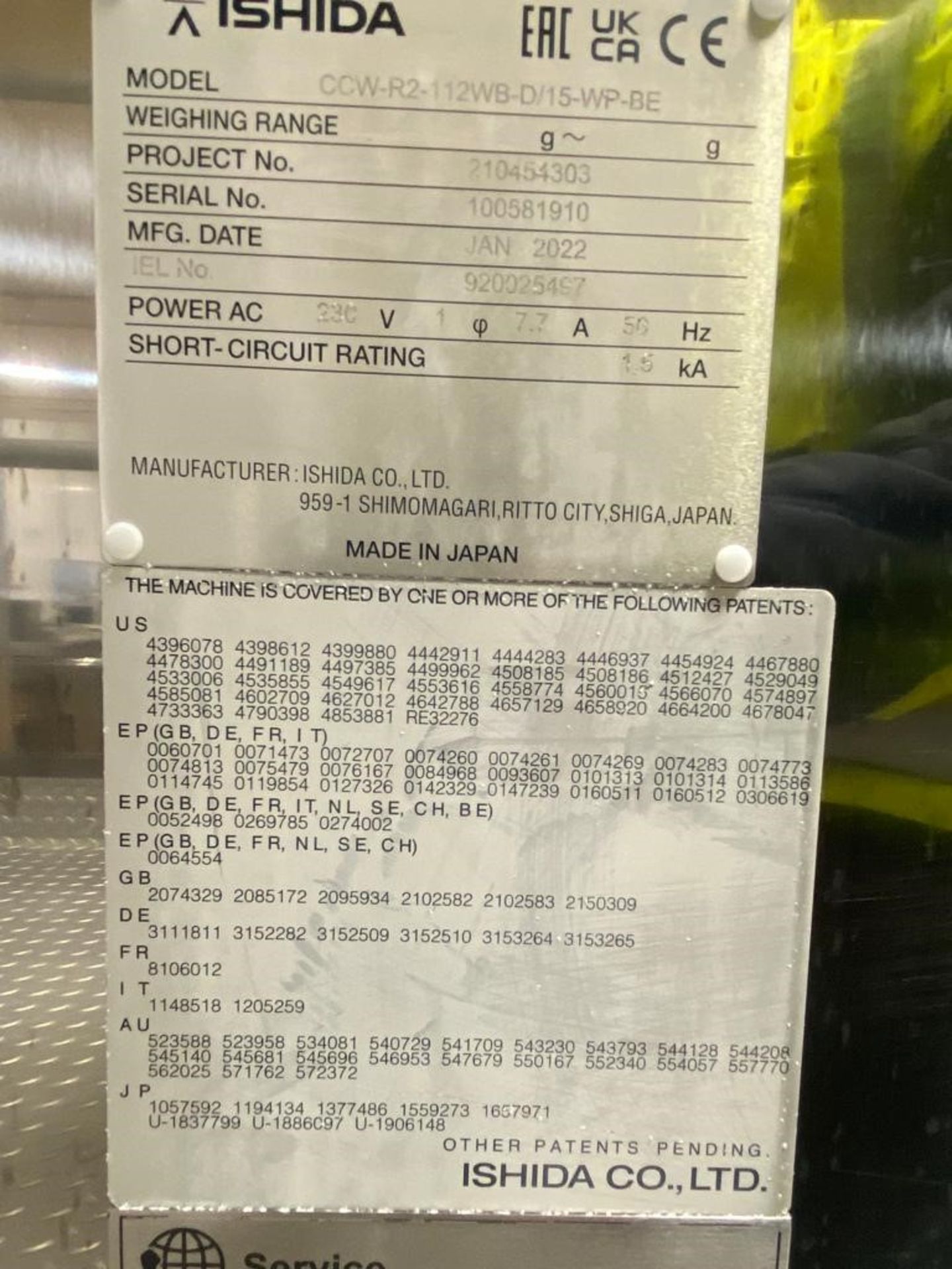 Ishida High speed 12 Head fresh fruit weighing system including access platform, product tray - Image 8 of 10