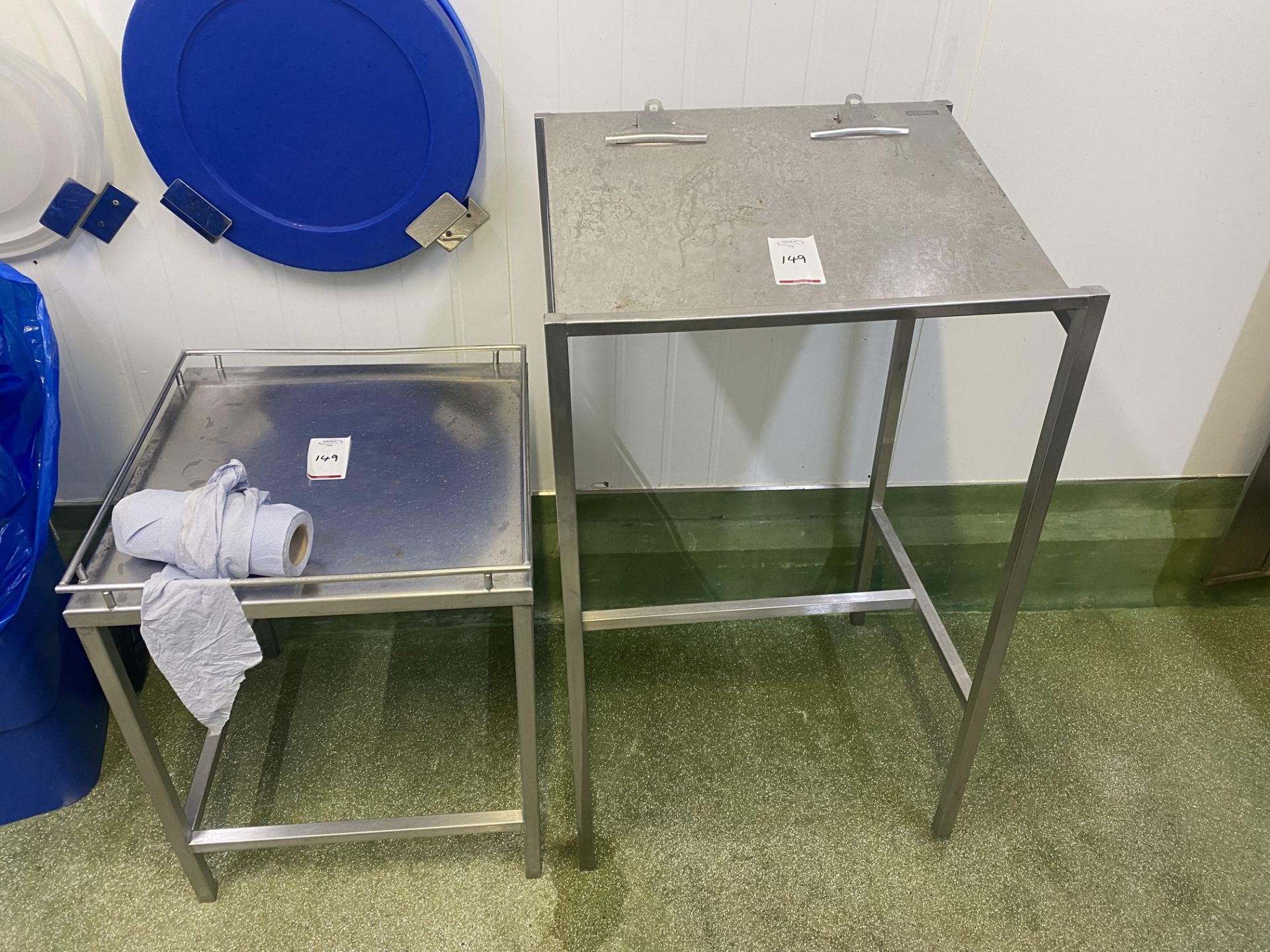 2 Stainless steel shelfing units , stainless steel lecturn , side table and store rack - Image 2 of 4