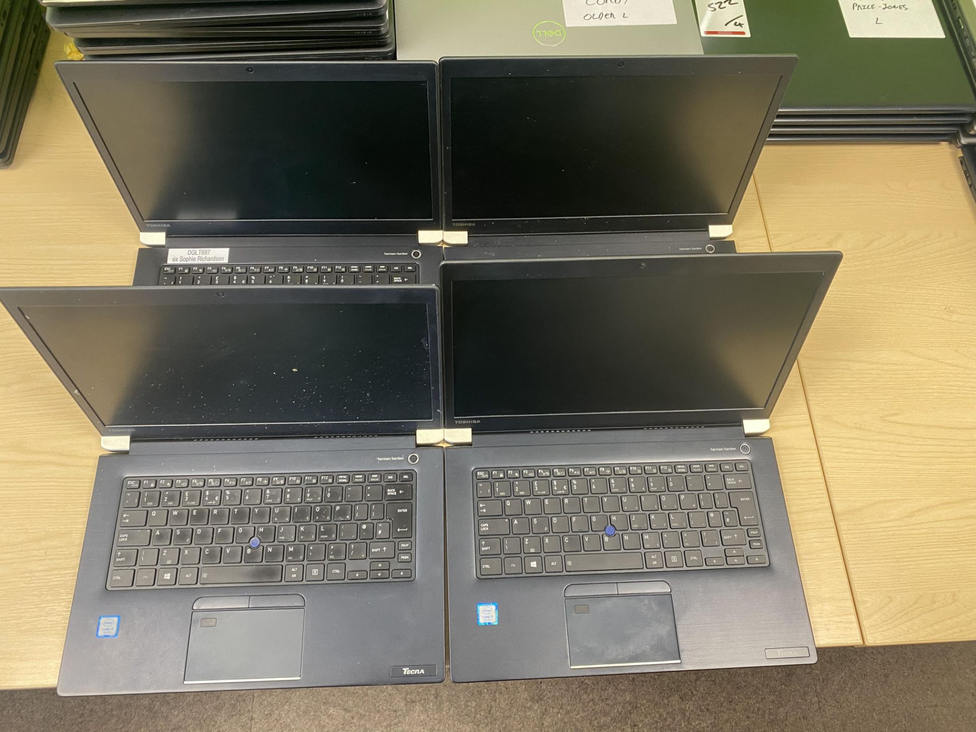 4x Toshiba Tecra laptops complete with intel I5 processors