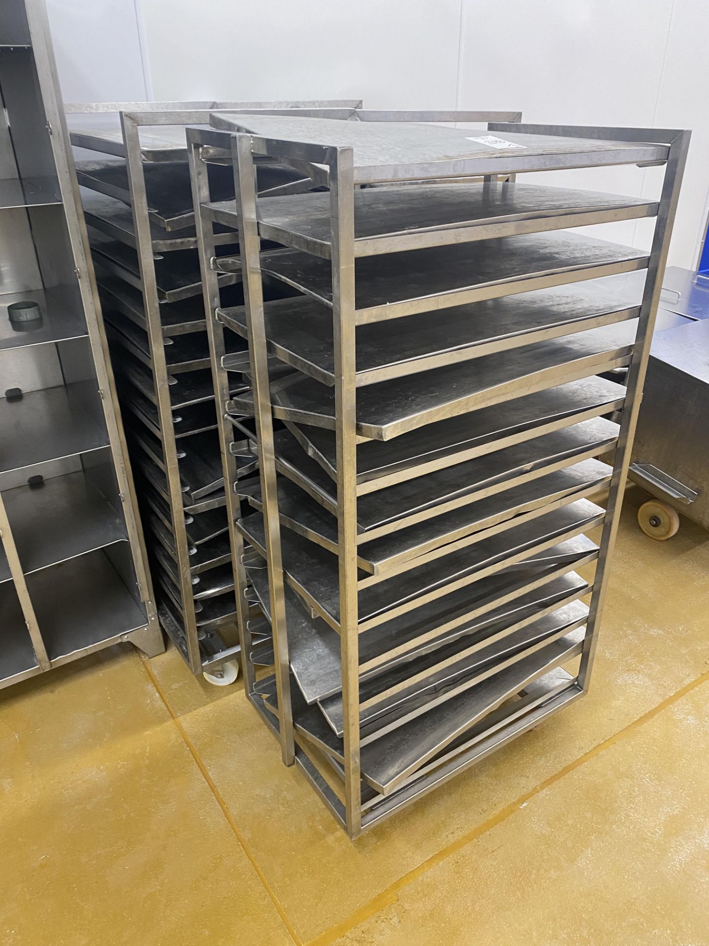3 Mobile stainless steel tray trolleys (located in Factory 5) - Image 2 of 2