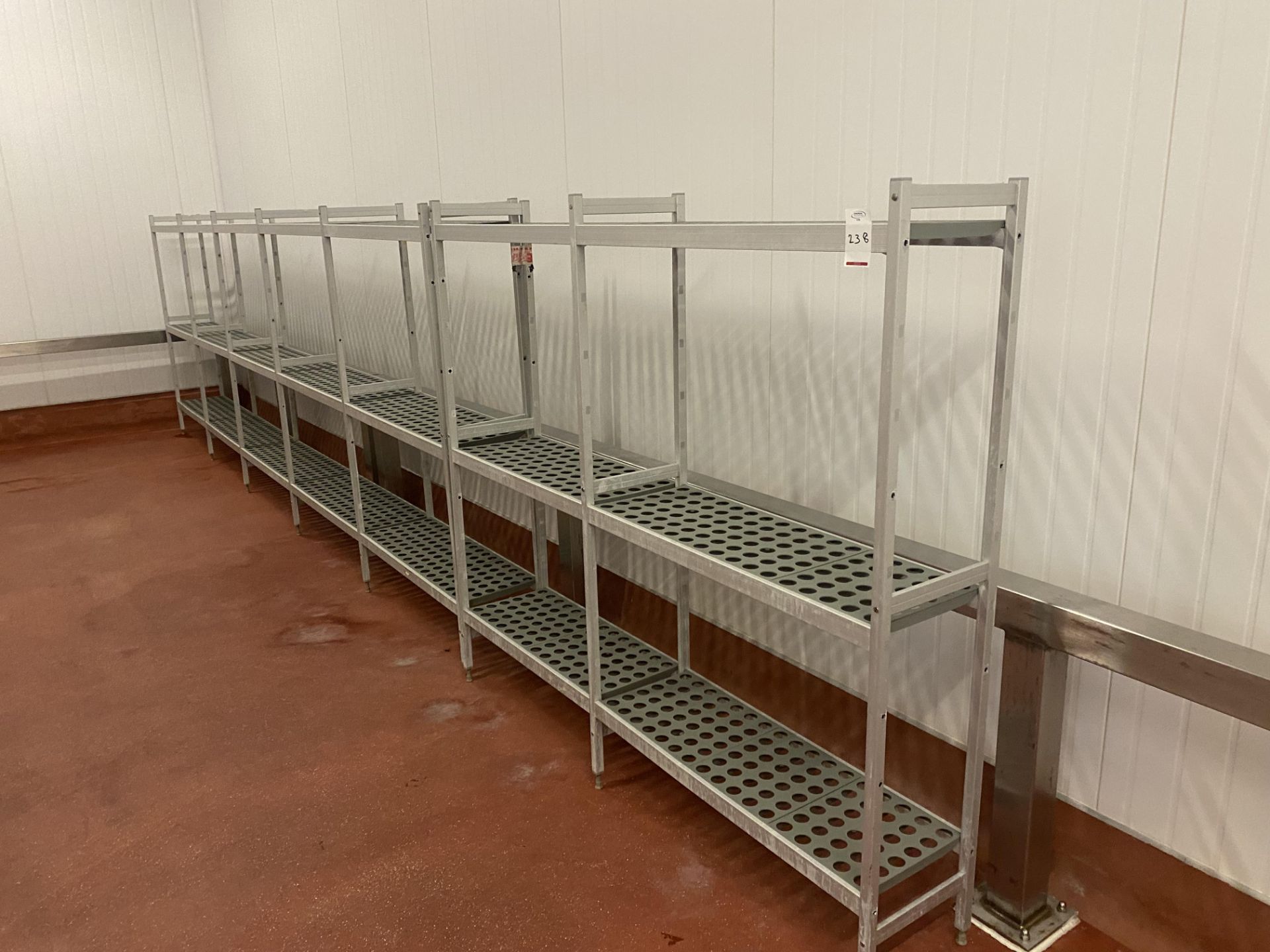 11 Bays of Fermod light duty stainless steel and plastic racking (located in Factory 1)