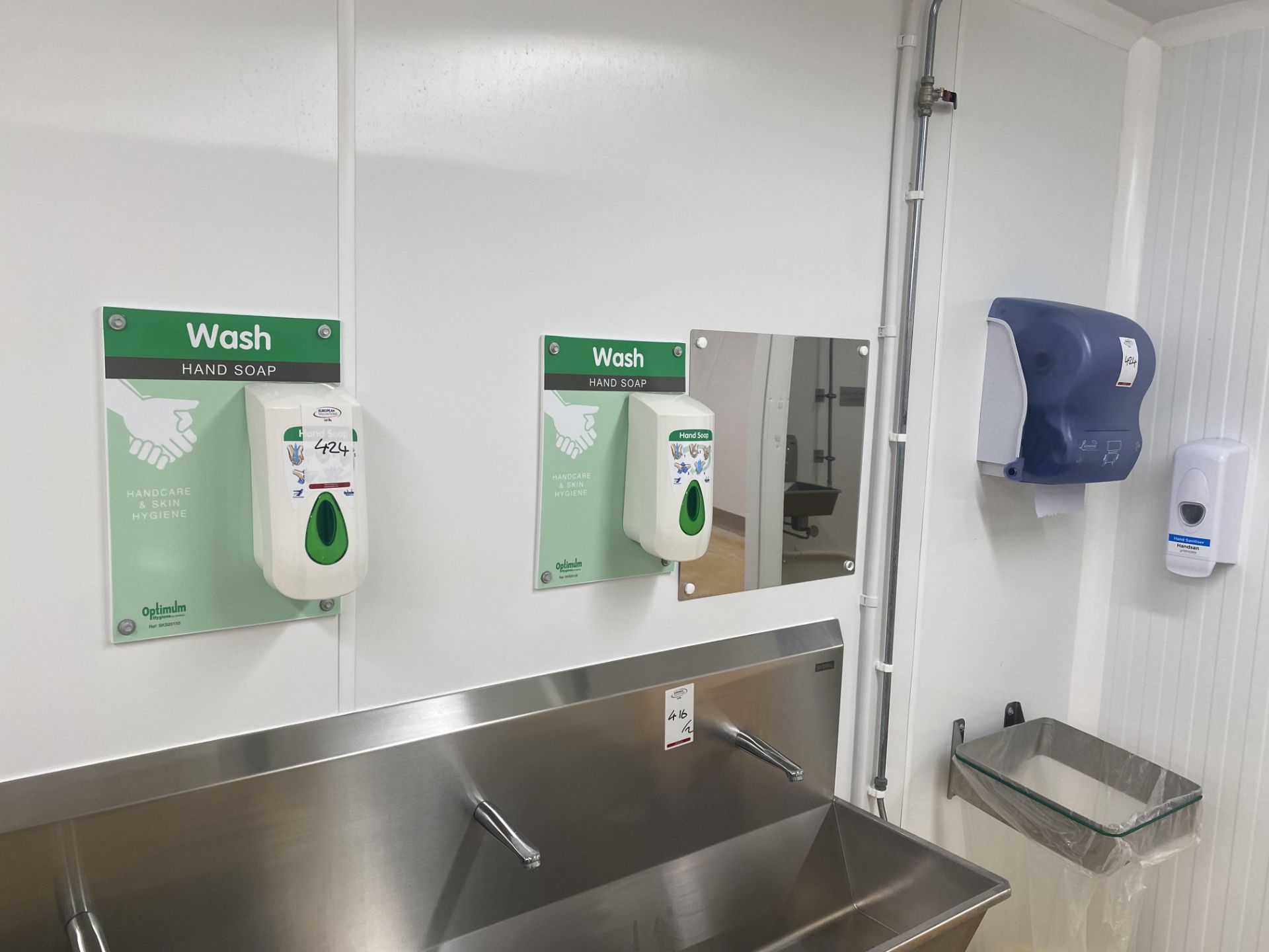 8 Hand soap dispensers , complete with 4 Hand towel dispensers (located in Factory 5) - Image 4 of 6