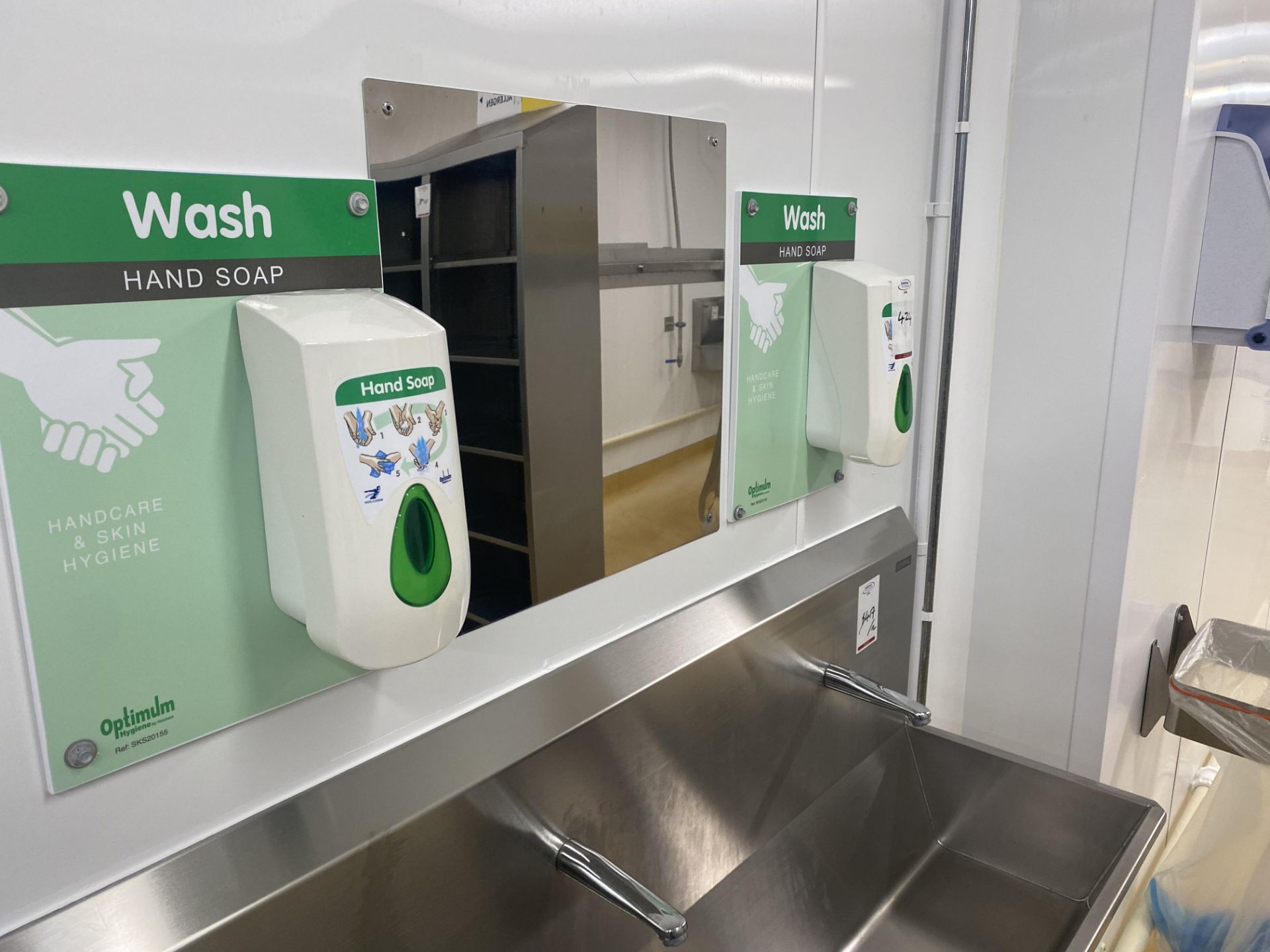 8 Hand soap dispensers , complete with 4 Hand towel dispensers (located in Factory 5)